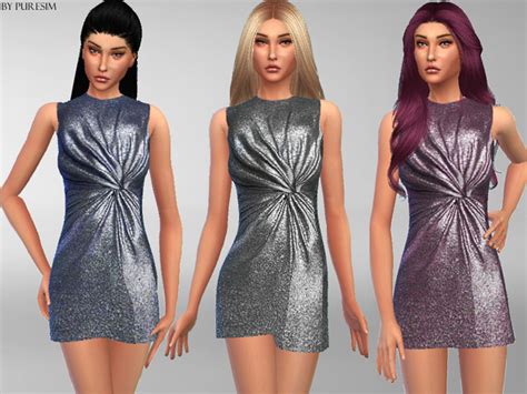The Sims Resource Metallic Dressby Puresim Sims 4 Downloads