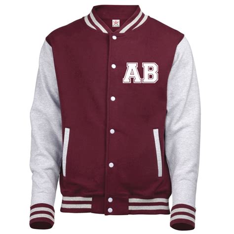 Personalised Front Left Breast Varsity Jacket Initials