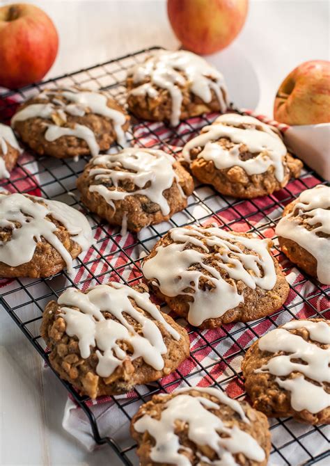 A touch of brown sugar ensures crispy edges. Wholesome Oatmeal Cookie recipe with apple chunks, cinnamon, raisins, pecans and a vanilla sugar ...