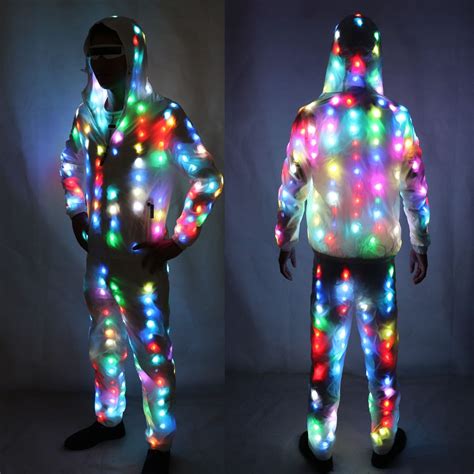 Colorful Led Luminous Costume Clothes Dancing Led Growing Lighting Robot Suits Clothing With