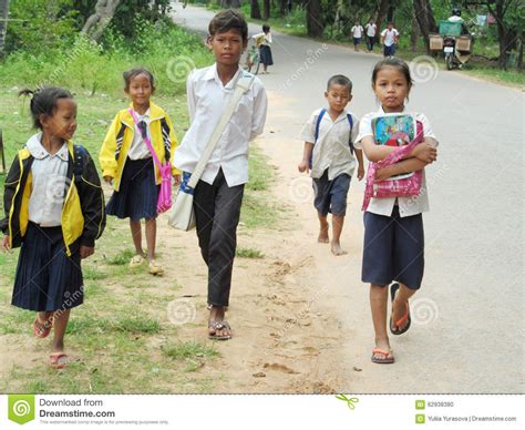 Cambodian Children Going To School Editorial Image Image 62938380