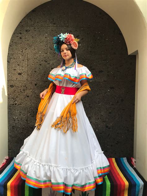 Mexican Dress With Top Handmade Skirt Frida Kahlo Style Womans Mexican Boho Coco Theme Party Day