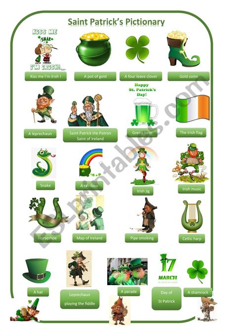 Saint Patrick´s Day Pictionary Esl Worksheet By Cariboo