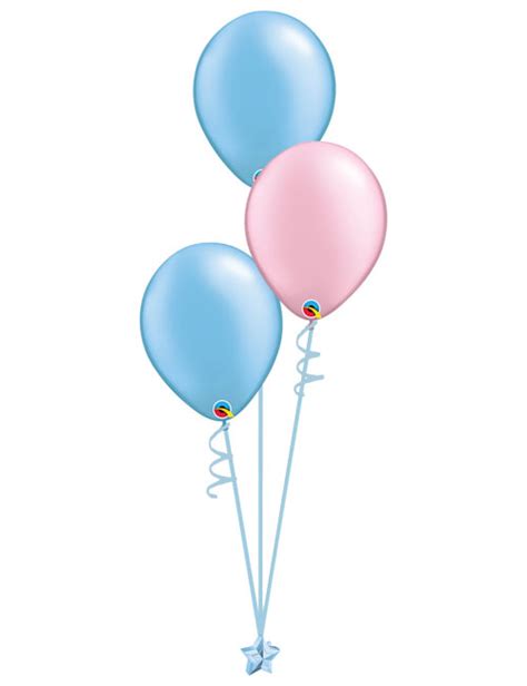 Set Of 3 Latex Balloons Light Blue And Light Pink Its My Party