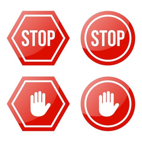 Premium Vector Red Stop Vector Icons Stop Hand Sign
