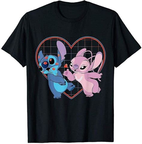 Lilo And Stitch Angel Heart Kisses T Shirt Funny Vintage T Men Women