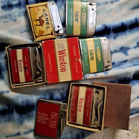 Lot 6 Lighters Vintage Cigarette Camel Winston Salem Pall Mall Some
