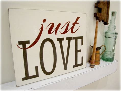 Items Similar To Typography Wall Decor Just Love Distressed Wood Sign