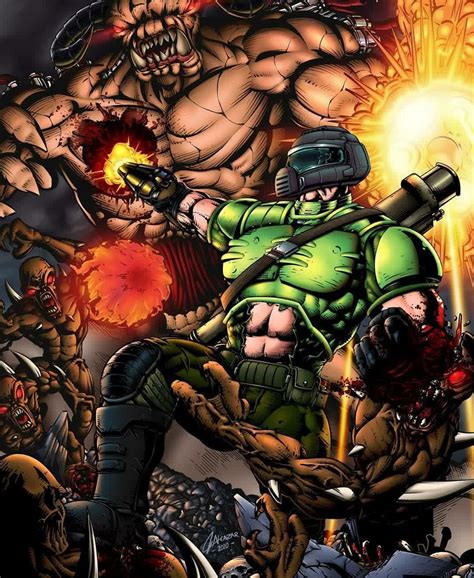 Doomguy Fan Art In 2020 Doom Videogame Art Cool Art