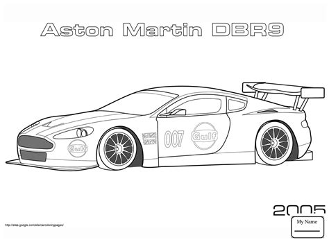 2005 aston Martin Dbr9 Coloring Pages Printable | Aston martin, Aston martin dbr9, Aston