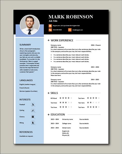 Clear And Concise Cv Template Resume Apply For That Job