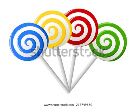 Set Colorful Lollipops Hand Drawn Style Stock Vector Royalty Free