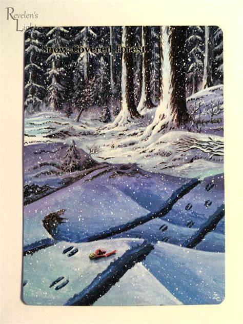 Snow Covered Forest Mtg Alter Revelens Light Altered Art Magic