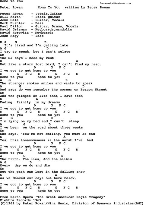 Home To You Bluegrass Lyrics With Chords