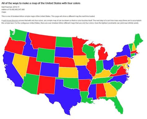 All Of The Ways To Make A Map Of The United States With Four Colors