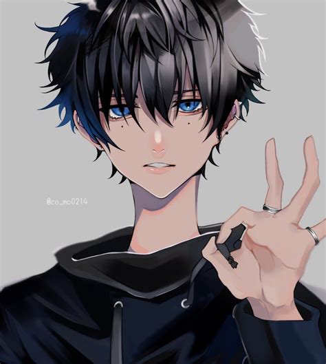 Anime Boy With Black Hair And Grey Eyes