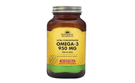 Sunshine Nutrition Ultra Concentrate Omega 3 950mg Epa And Dha 100 Softgels Buy Online At Best