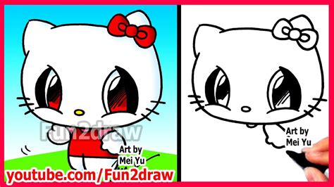 How To Draw Cartoon Characters Hello Kitty Fun2draw Easy Drawings