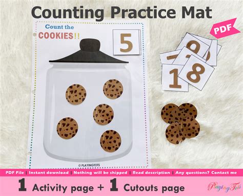 Counting Practice Printable Cookies Counting Activity Etsy