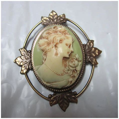 Lovely Celluloid Cameo Brooch Brooch Vintage Jewelry Cameo Brooch