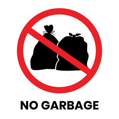 No Garbage Sign Sticker With Text Inscription On Isolated Background