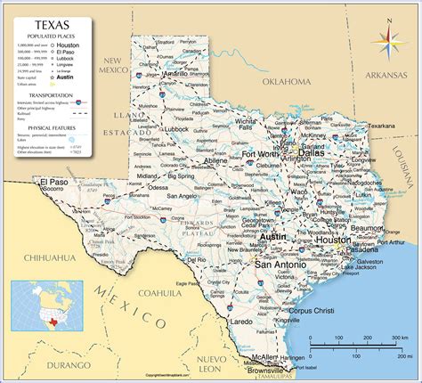 Free Texas Map With Counties Cities Highways Image Pdf