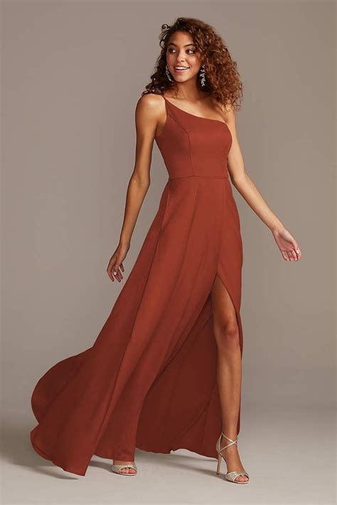 View One Shoulder Asymmetrical Bridesmaid Dress At Davids Bridal