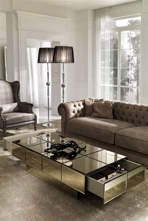 Living room furniture in biella. Italian Designer Bronze Glass Storage Coffee Table | Center table living room, Centre table ...
