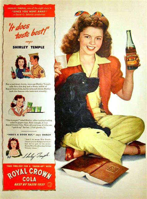 1940s shirley temple royal crown cola rc soda vintage hollywood classic advertisement vintage