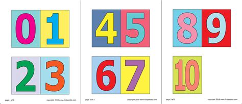 Printable Colored Numbers 1 10 Teachers Pet Colourful Number Cards