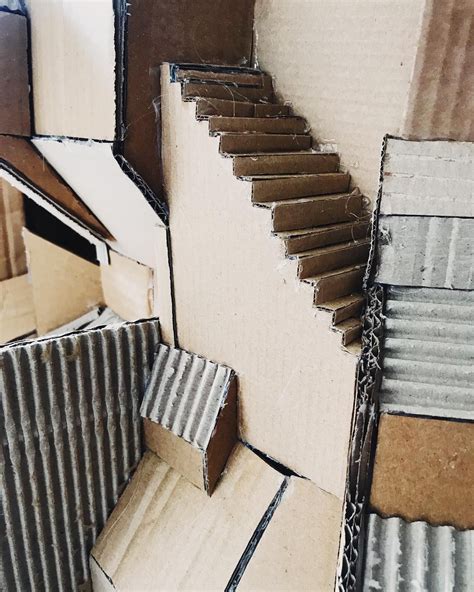 Cardboard Sculpture Stairs Made Instagram Home Decor Stairway