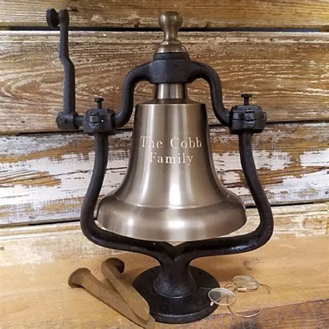 Large Brass Railroad Bell- Antiqued - Brassbell.com