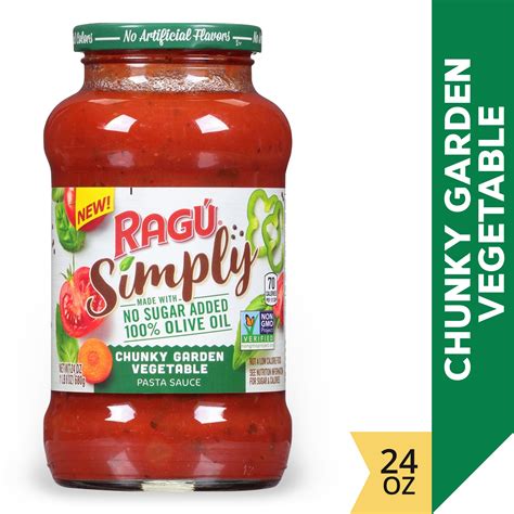 Buy Ragu Simply Chunky Garden Vegetable Pasta Sauce 24 Oz Online In