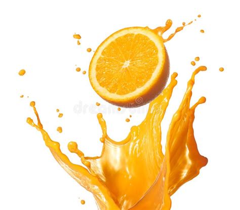 Splashing Orange Juice Orange Juice Splashing With Its Fruit Isolated