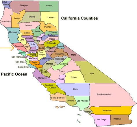 1950 Sonoma County California Map Map