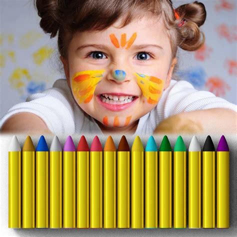 Non Toxic 16 Colors Safe Face Body Painting Makeup Crayons Stick