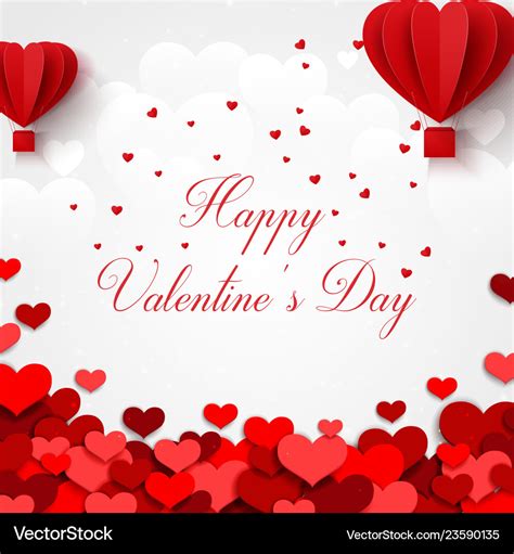 Happy Valentines Day Greetings Card With Realistic