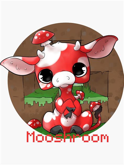 Mooshroom Minecraft Mushroom Cow Sticker By Zusuriki Redbubble