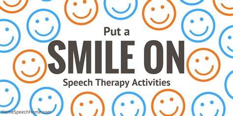 Put A Smile On Speech Therapy Activity