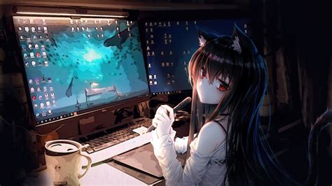 Anime Girl Computer Desktop 4k 42477 Wallpaper