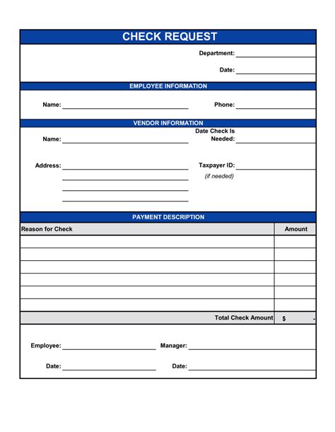 Check Request Form Template By Business In A Box