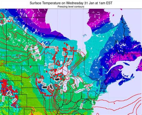 Ontario Surface Temperature On Monday 25 Mar At 8am Edt