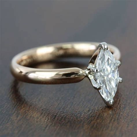 1 Carat Comfort Fit Solitaire Marquise Diamond Engagement Ring