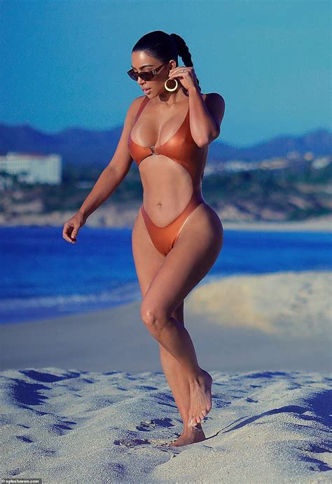 kim kardashian showcases her picture perfect curves in skimpy monokini kim kardashian show