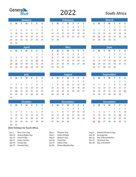 2023 South Africa Calendar Free Printable Template Free Printable