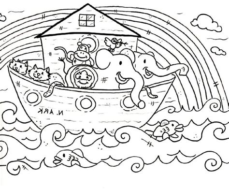 Noahs Ark Coloring Page Four Educative Printable