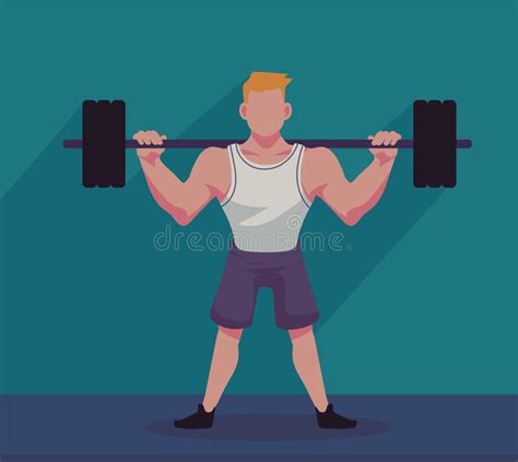 Fitness Man Lifting Barbell Stock Vector Illustration Of Muscular