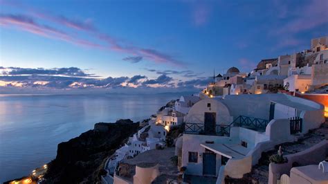 Greece Santorini Under Blue Sky Hd Travel Wallpapers Hd Wallpapers