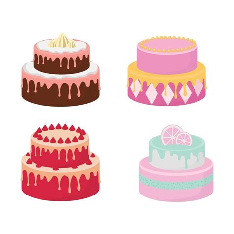 Vector Illustration Of Cakes Collection 15006509 Vector Art At Vecteezy