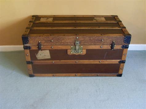 Vintage steamer trunk family room decorating wood blinds decorating coffee tables living room decor living area living rooms designer trunks. An Attractive Victorian Steamer Trunk (coffee Table ...